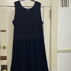 Maggie Barnes Tank Dress Women’s‎ Size 22-24W Flowy Maxi Dress Black Knit V Neck
